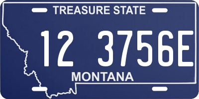 MT license plate 123756E