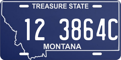 MT license plate 123864C