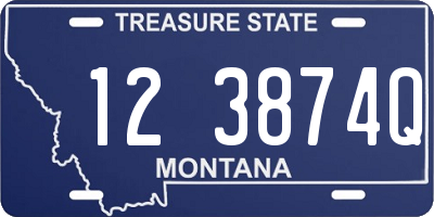 MT license plate 123874Q