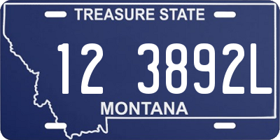 MT license plate 123892L