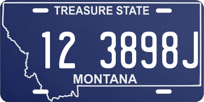 MT license plate 123898J