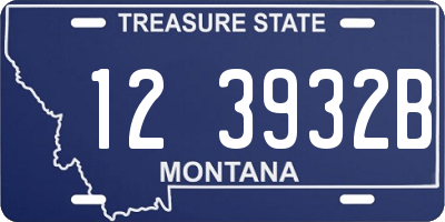 MT license plate 123932B