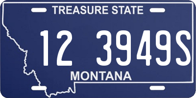 MT license plate 123949S