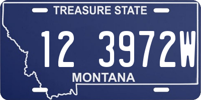 MT license plate 123972W