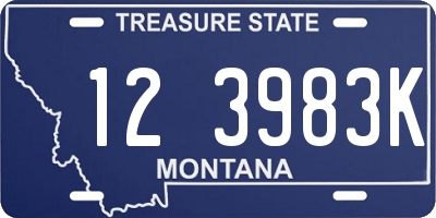 MT license plate 123983K