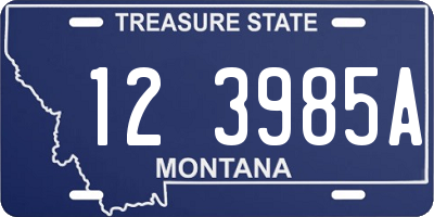 MT license plate 123985A