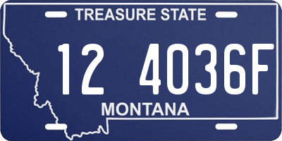 MT license plate 124036F