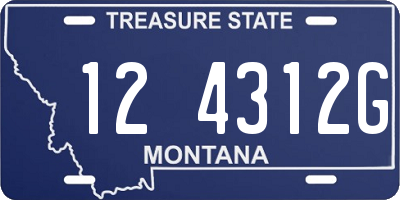 MT license plate 124312G
