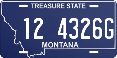 MT license plate 124326G