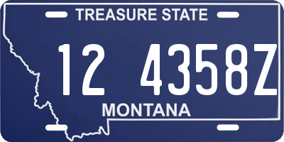 MT license plate 124358Z