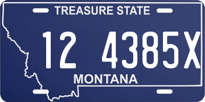 MT license plate 124385X