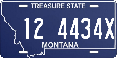 MT license plate 124434X