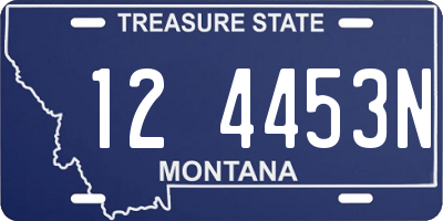 MT license plate 124453N