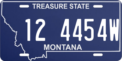 MT license plate 124454W