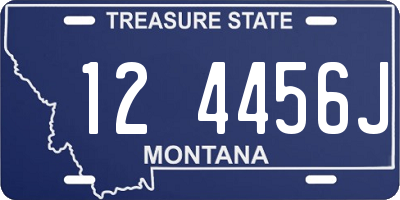 MT license plate 124456J