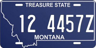 MT license plate 124457Z