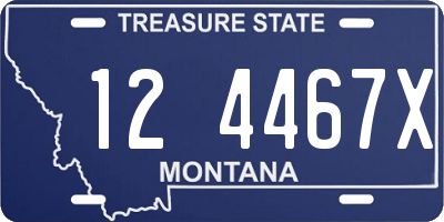 MT license plate 124467X
