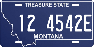 MT license plate 124542E