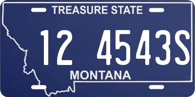MT license plate 124543S