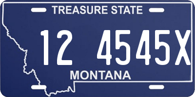 MT license plate 124545X
