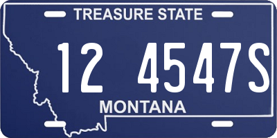 MT license plate 124547S