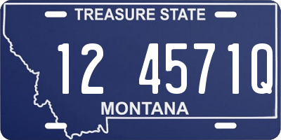 MT license plate 124571Q