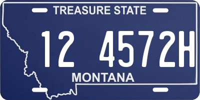 MT license plate 124572H