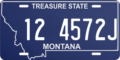 MT license plate 124572J