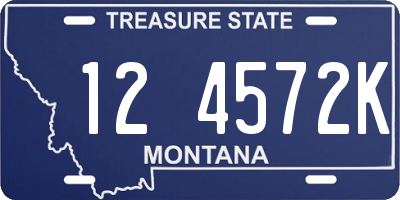MT license plate 124572K
