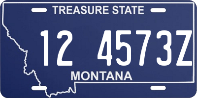 MT license plate 124573Z