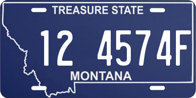 MT license plate 124574F