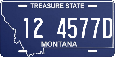 MT license plate 124577D