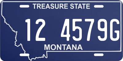 MT license plate 124579G