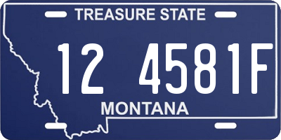 MT license plate 124581F
