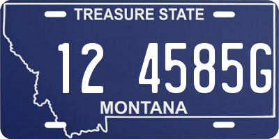 MT license plate 124585G