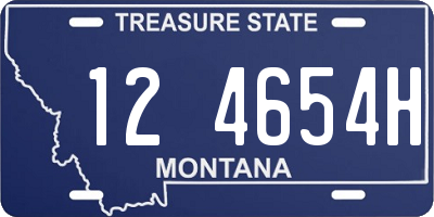 MT license plate 124654H