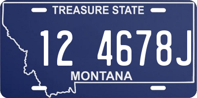 MT license plate 124678J