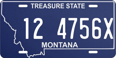MT license plate 124756X