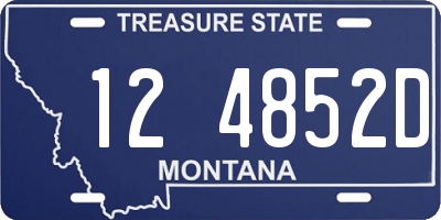 MT license plate 124852D