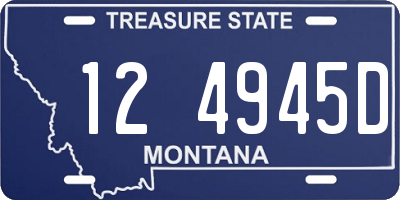 MT license plate 124945D