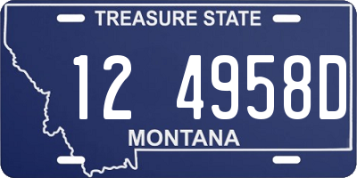 MT license plate 124958D