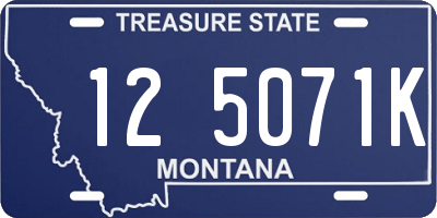 MT license plate 125071K