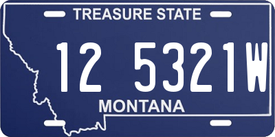 MT license plate 125321W