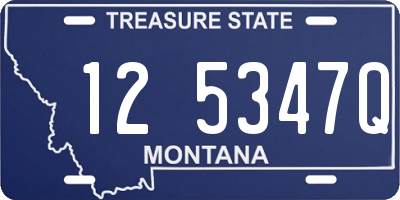 MT license plate 125347Q