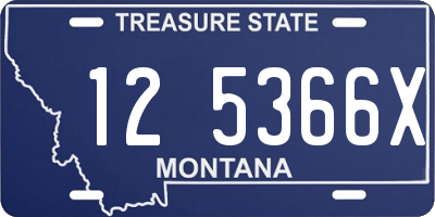 MT license plate 125366X