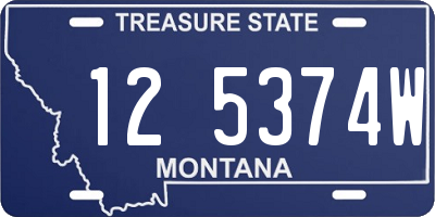 MT license plate 125374W