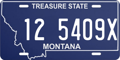 MT license plate 125409X
