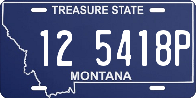 MT license plate 125418P