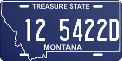 MT license plate 125422D