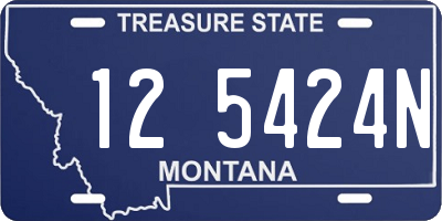 MT license plate 125424N